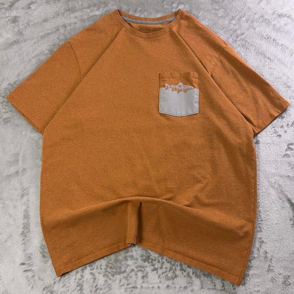 Patagonia Wild Fish Wild Waters Pocket T-Shirt Men’s Medium Orange Trout Fly